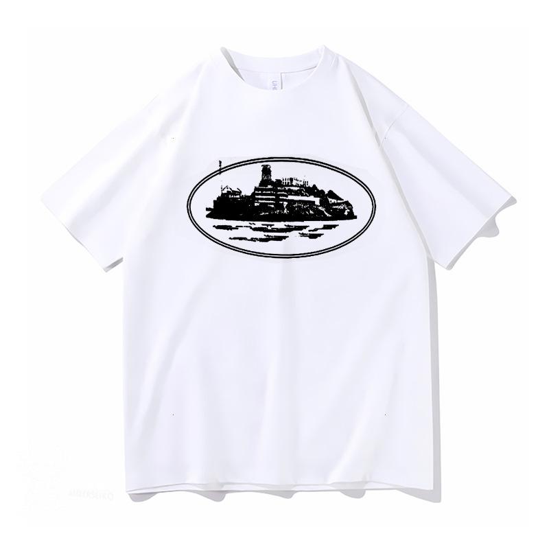 Grenzüberschreitende T-Shirts, Pullover, Unisex-Sweatshirts und Jogginghosen-Sets mit Motiv der Alcatraz-Insel, Street-Hip-Hop-Outfits S weiß