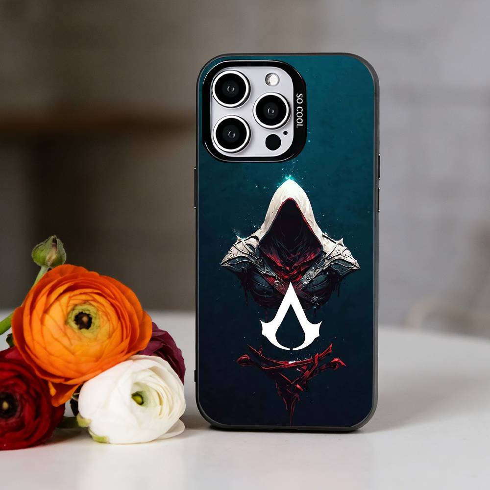 Assassins Creed Handyhülle Für iPhone 17,16,15,14,13,12,11 Plus,Pro Max,XS,Bunte Silberne Handyhülle Funda Cover iPhone14ProMax
