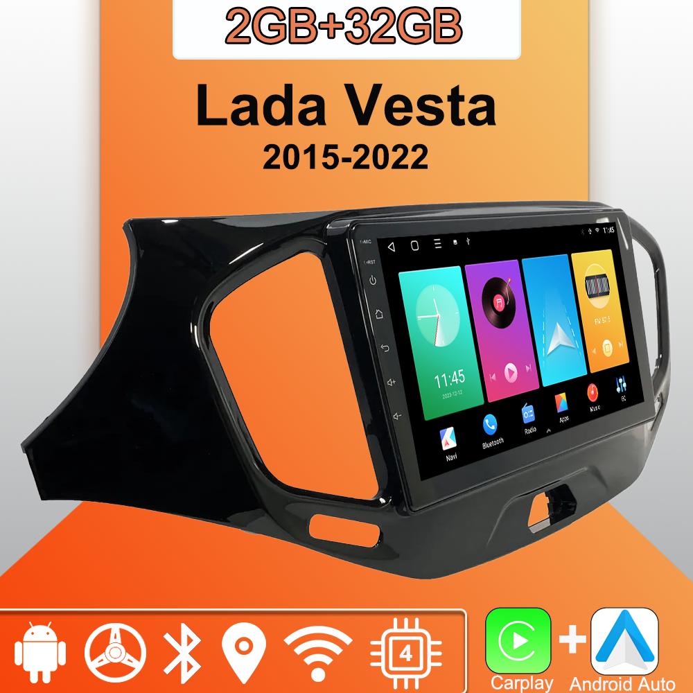 Android Carplay Autoradio für Lada Vesta 2015-2022 Multimedia-Player Head Unit Stereo GPS Navigation BT WIFI 2 + 32GB 2+32GB