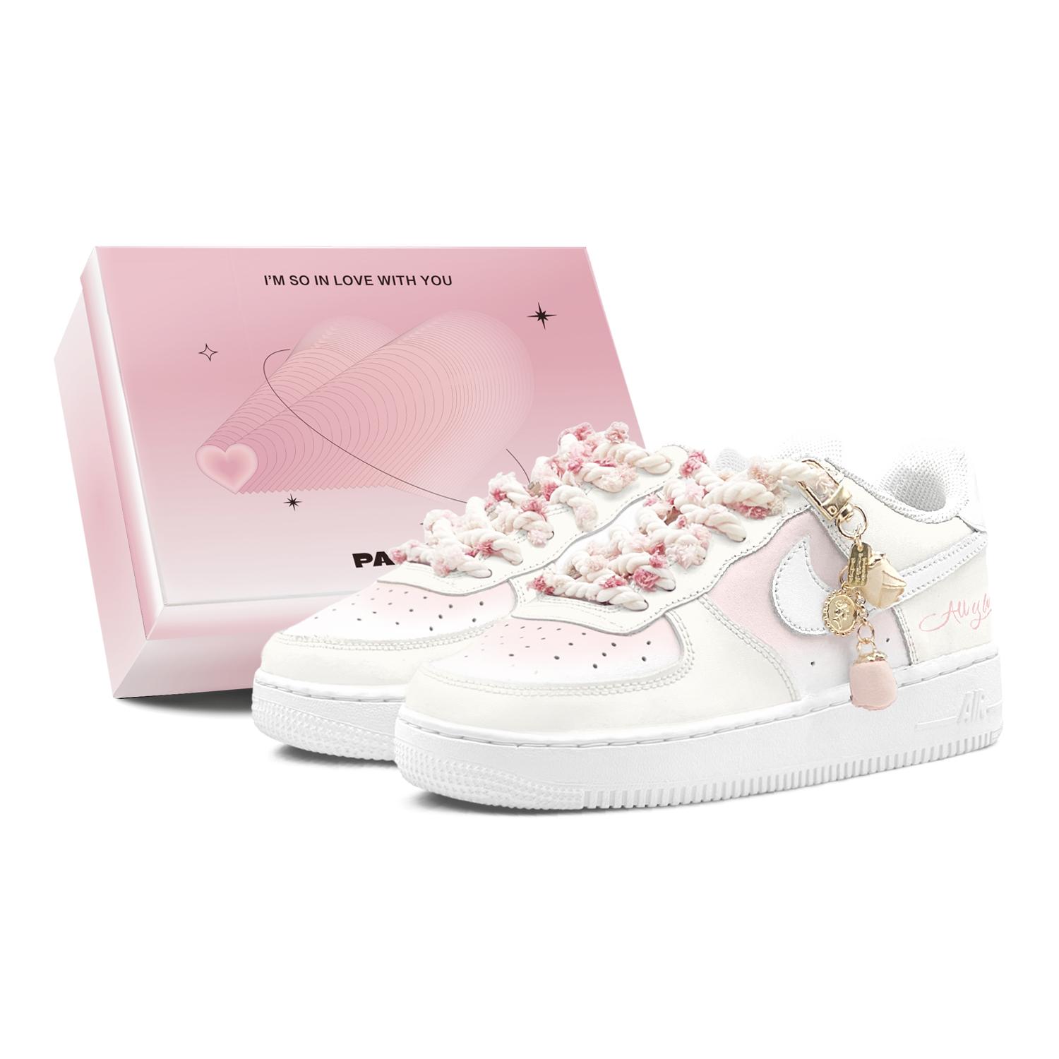 Nike Air Force 1 Air Force 1, Für Paare, Romantisches Geschenk, Rosa Rose, Süßer Stil Weich GS Niedrige Skateboard-Schuhe Damen DH2920-111(TeamS3-S-BOX) 40