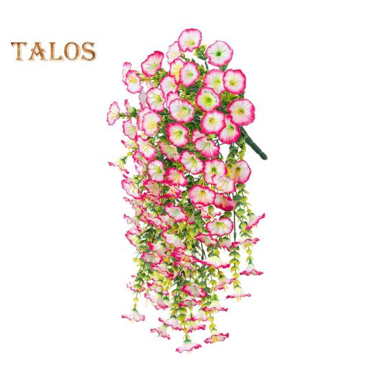 Künstliche Petunien zum Aufhängen, UV-beständig, Kunstpflanzen für den Außenbereich, gefälschte Petunienstreifen, Frühlings- und Sommerdekor für Zuhause, Kaminsims, Tür, Veranda, Terrasse hellrosa