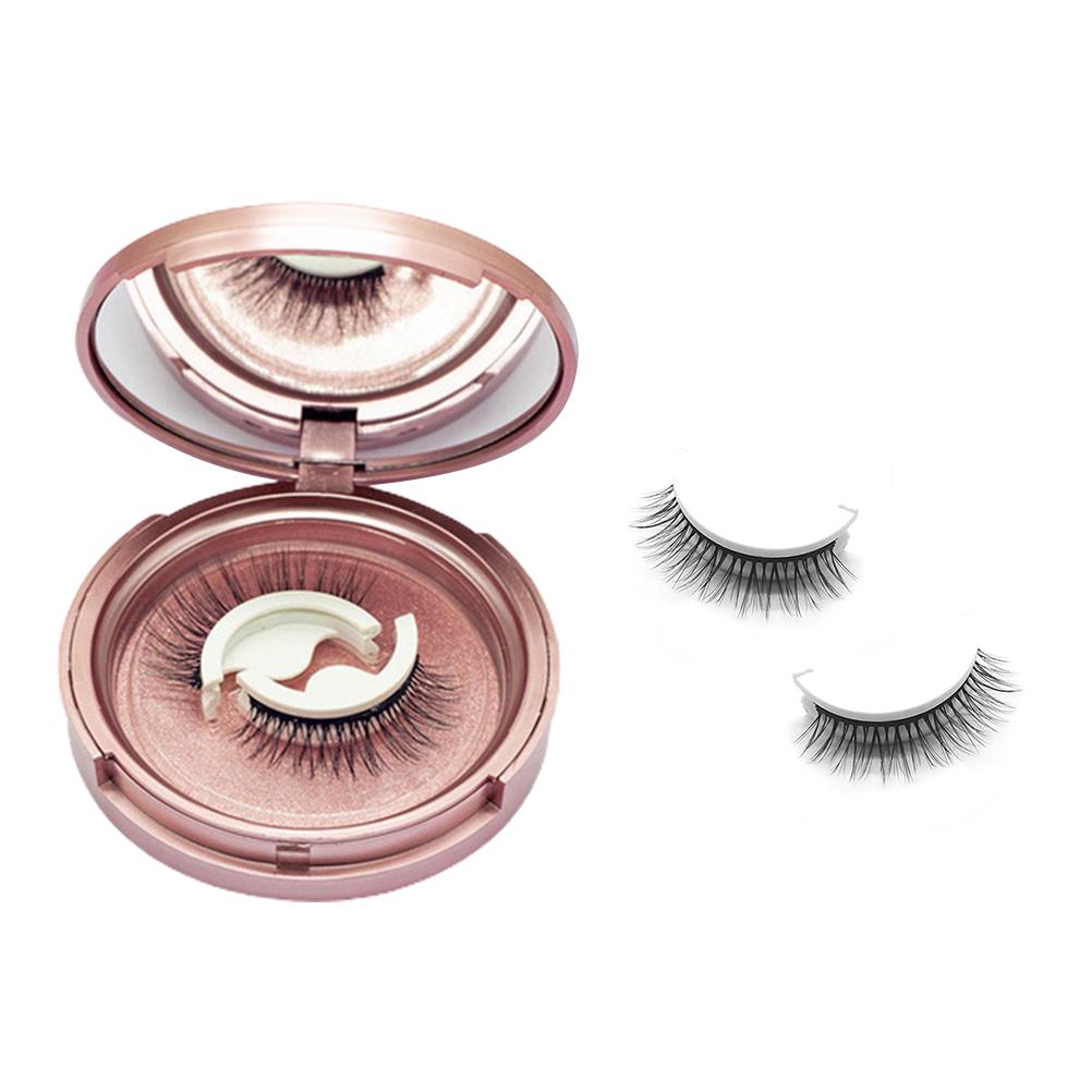 1 Paar wiederverwendbare, selbstklebende Wimpern, kleberfrei, wasserfest, künstliche Wimpern, ohne Liner oder Kleber