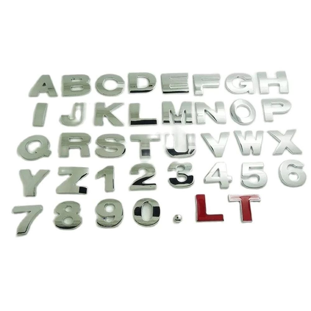 Abzeichen 25 mm Autoaufkleber Autoaufkleber 3D-Aufkleber Buchstaben-Nummern-Aufkleber Metall-Alphabet-Aufkleber A