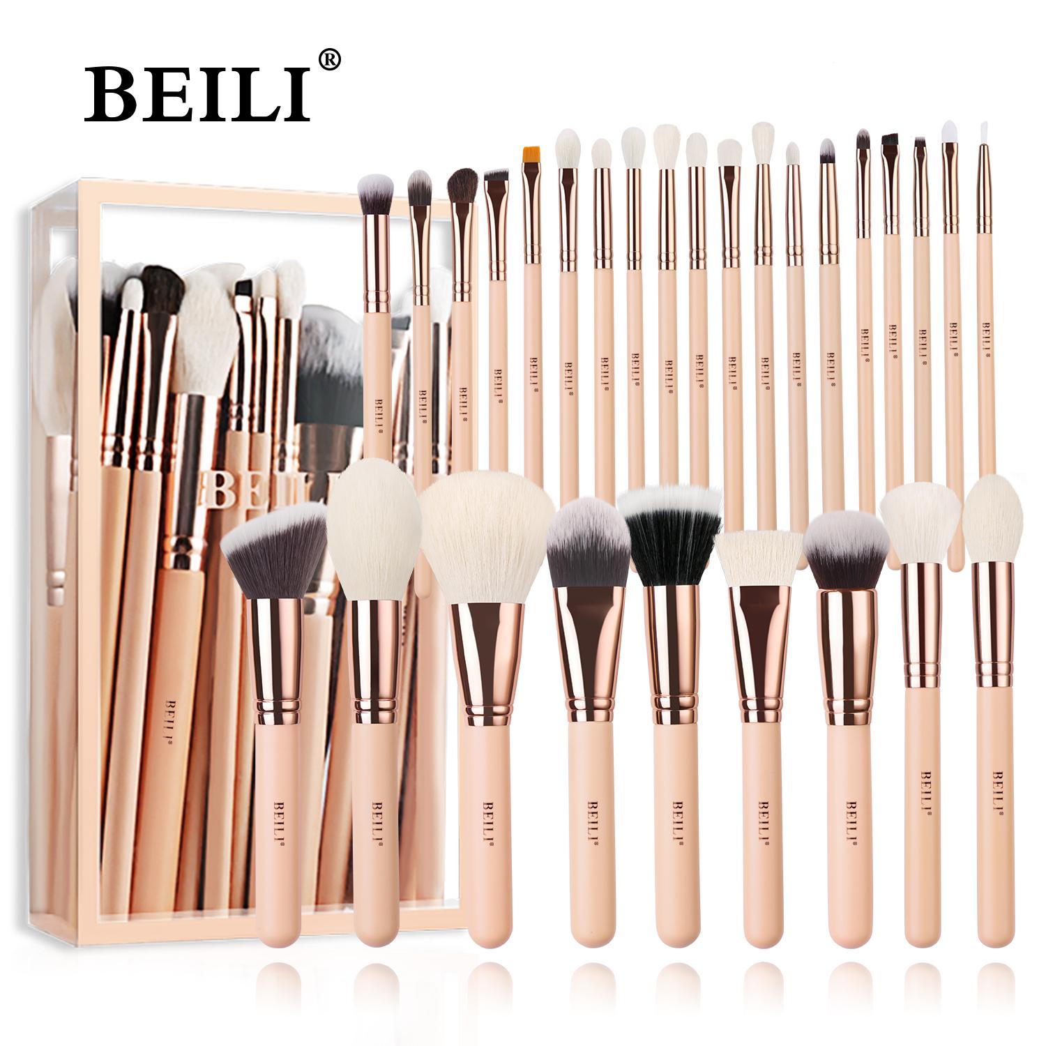 BEILI Rosa Make-Up Pinsel Hohe Qualität Pulver Foundation Rouge Lidschatten Make-Up Pinsel Set Natürliche Haar brochas maquillaje