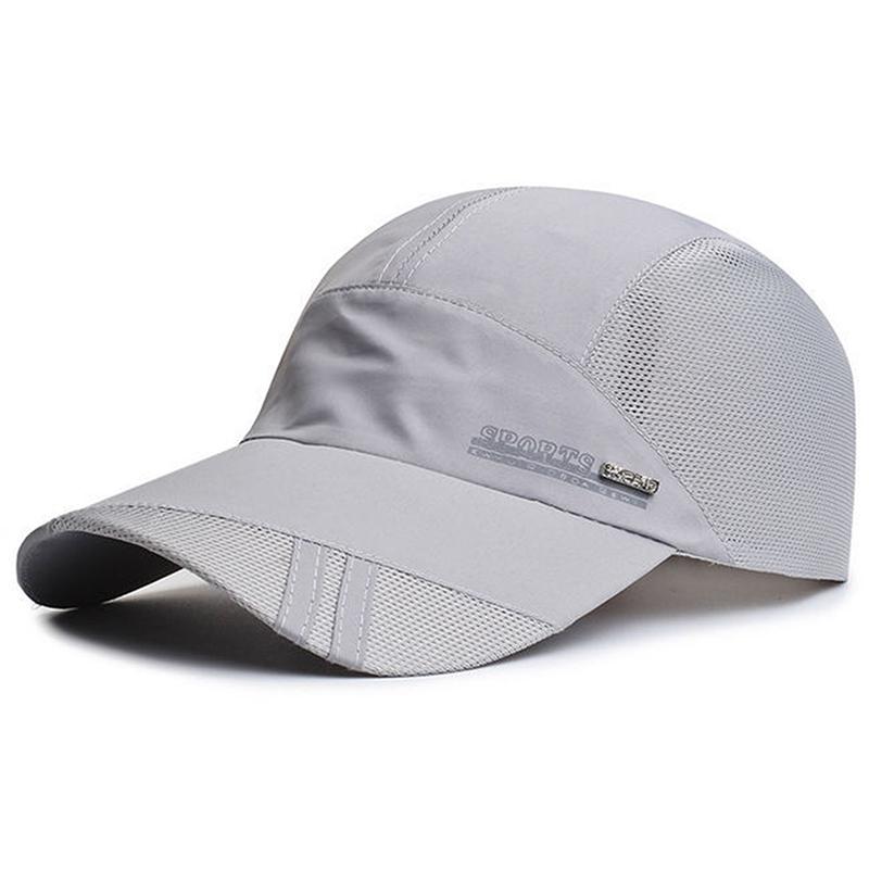 Mode Sommer Outdoor Baseball Hut für Männer Frauen Lauf Visor Cap Neue Angeln Cool Quick Dry Mesh Cap licht grau