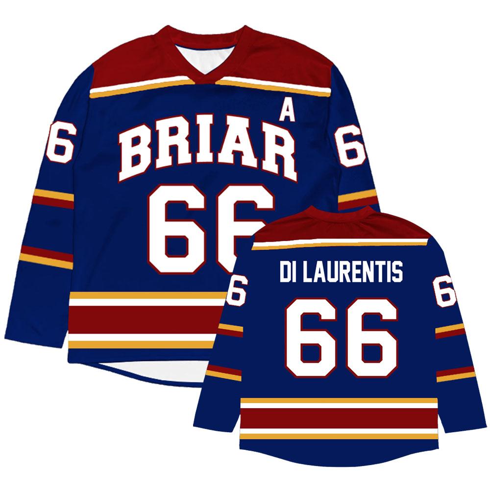 Unisex Streetwear Off Campus Briar University Eishockeytrikot Graham 44 22 DI LAURENTIS 66 Tucker46 T-Shirt Locker Langarmshirts XXXXXL