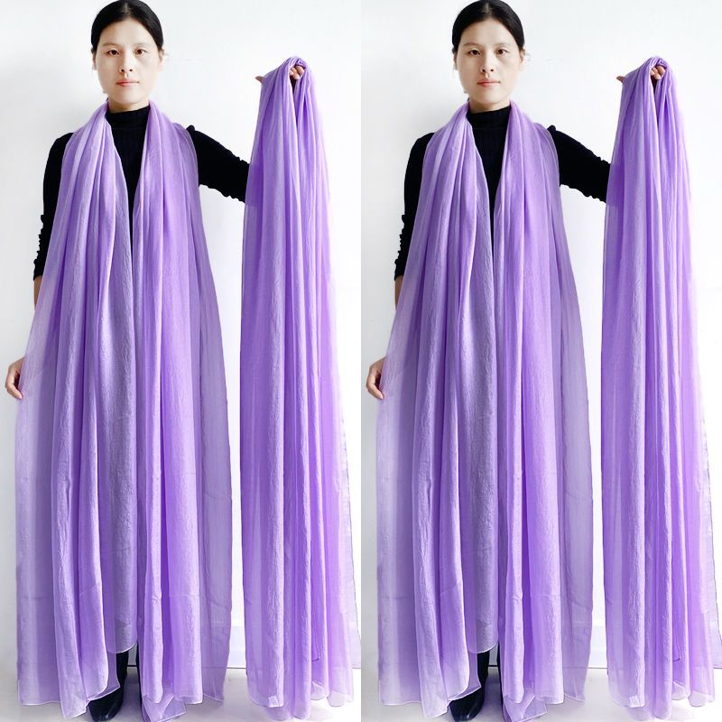 Extra großer Schal, einfarbiger Schal, Damenmode-Schal, Chiffon-Tanzschal, Sonnenschutz, Strandtuch, max. Größe ist 3*1,5m (±5-10cm Fehler) L: 1.8M * W: 1.5M licht lila