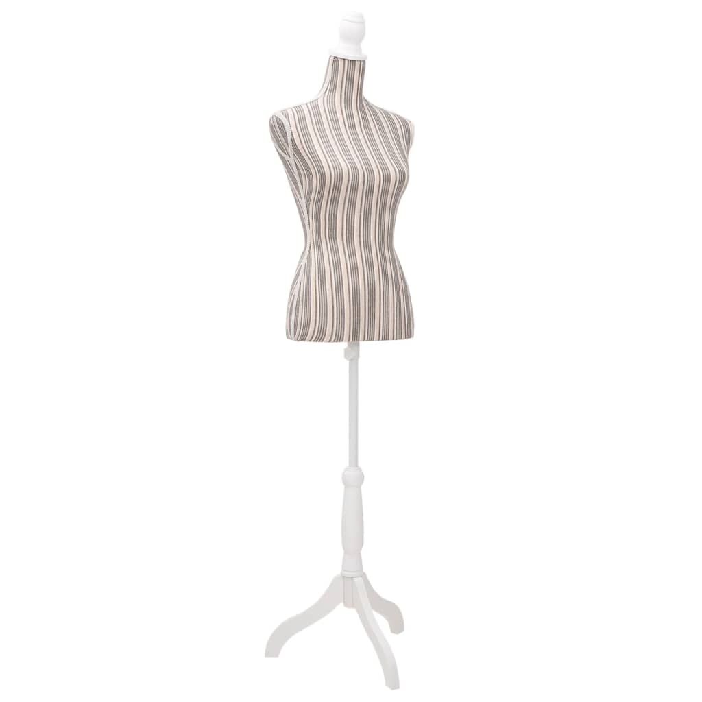 Damen-Brust-Mannequin-Torso-Display-Puppe in Leinen mit Streifen