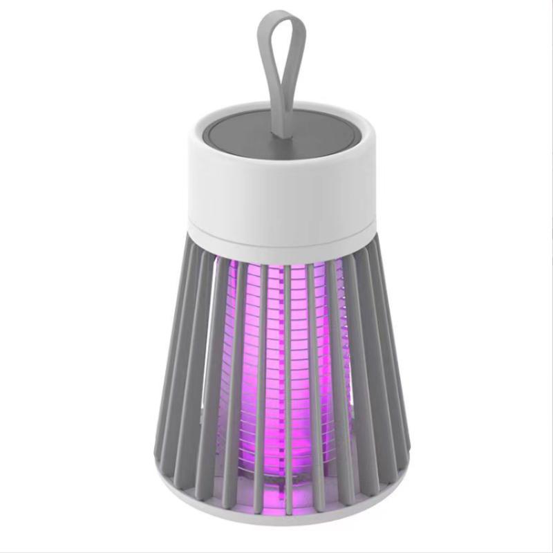 Anti Mücken Lampe Elektroschock Mückenvernichter Lampe Insektenfalle USB-Anschluss Schädlingsbekämpfung Mit Haken Aufhängbar Für Zuhause Camping Grey-USB Direct