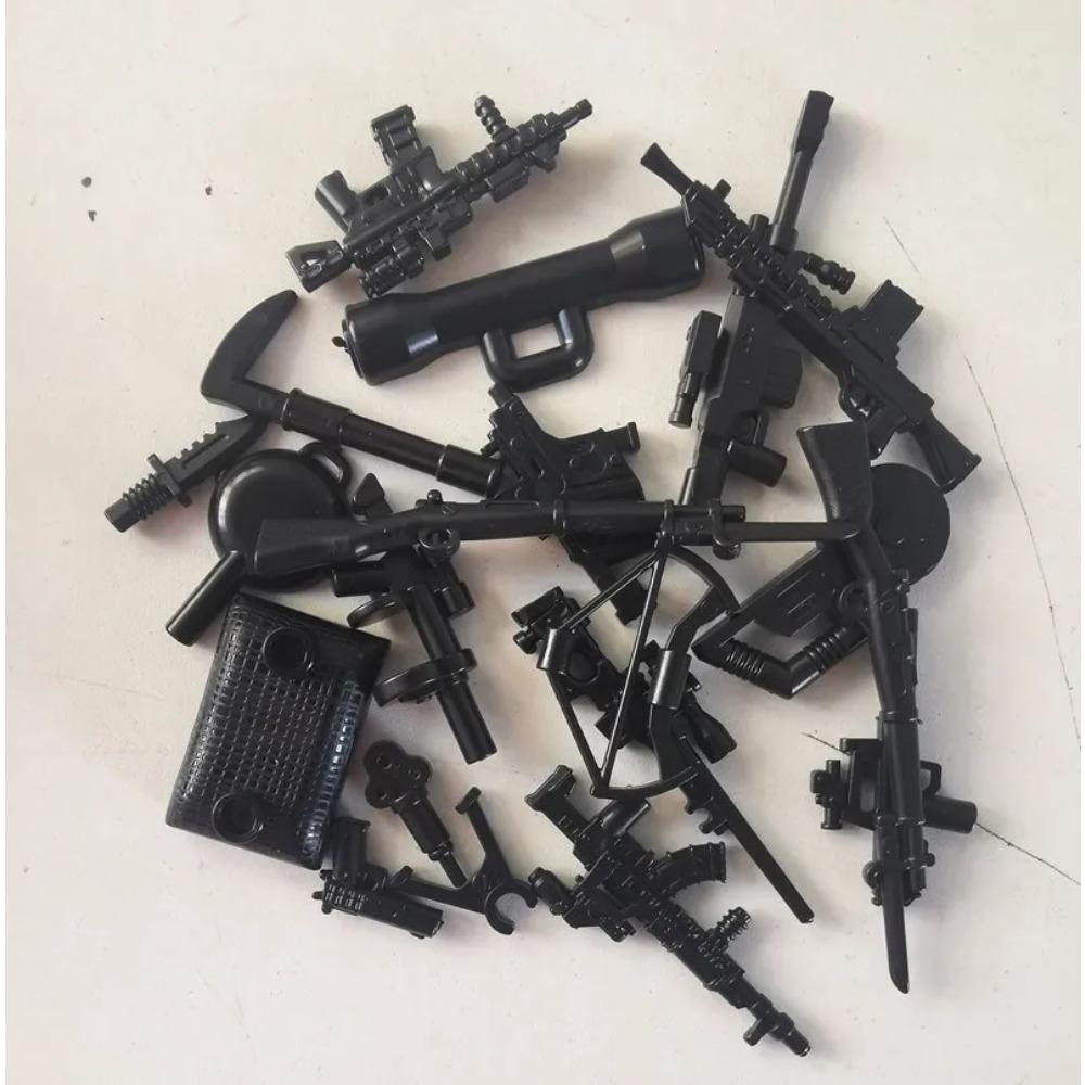 MOC Bewaffnung Gewehr Pistole Ausrüstung Set Waffen Militärwaffen Kompatible Figuren Baustein Ziegel Mini Kinderspielzeug Hobbys