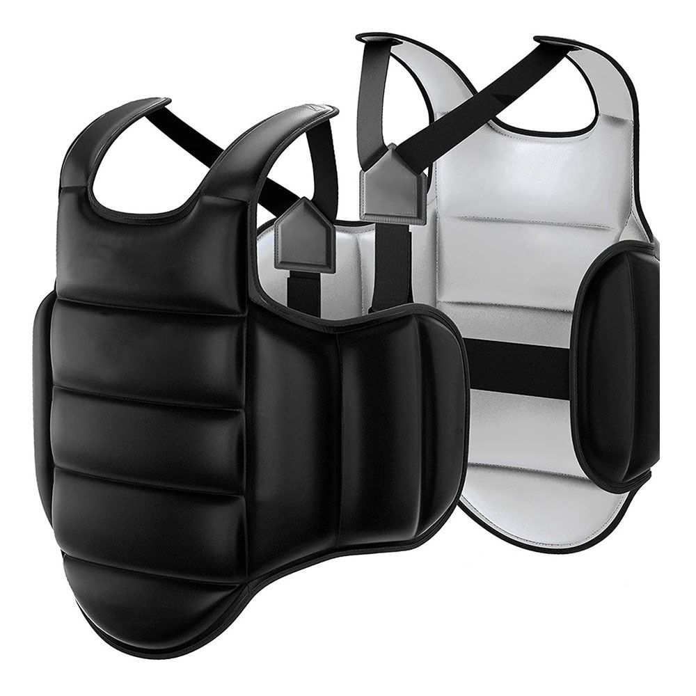 Weicher Körperschutz Kampfsportweste Boxausrüstung Karate Uniform Brustschutz Gürtelweste Karate L Height160-180cm weiß/schwarz