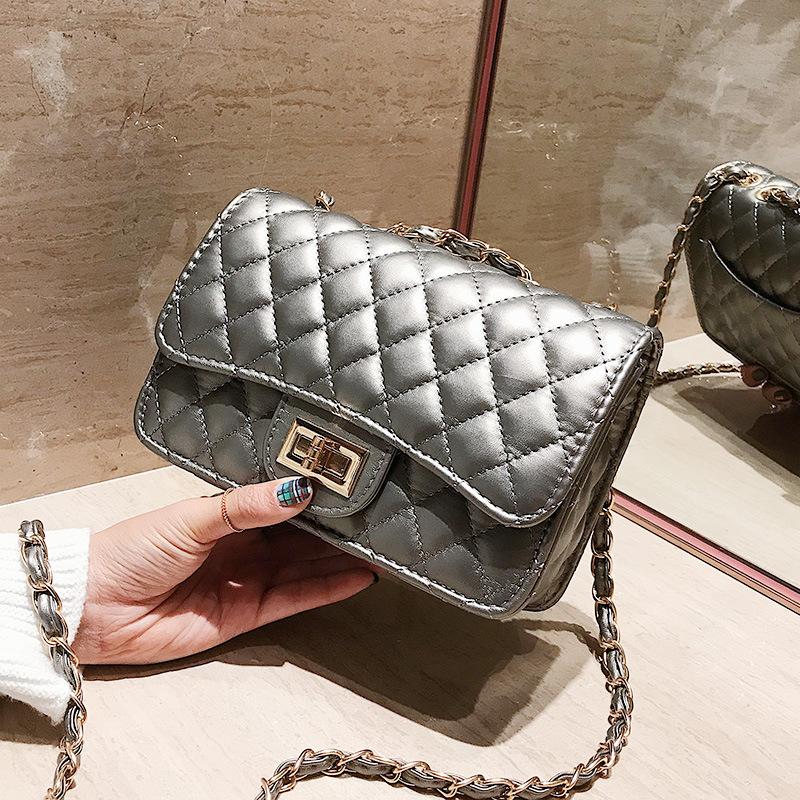 Tasche Damen 2026 Neue Koreanische Rauten-Kettentasche Xiaoxiangfeng Ein Schulter-Schrägband-Tasche Damen-Tasche Vielseitige Kleine Quadratische Tasche black