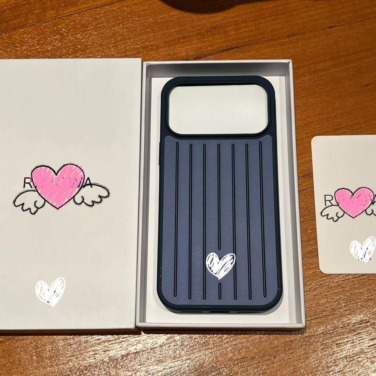 Luxus Originale Aluminiumlegierung Mit Einer Geschenkbox Handyhülle Für iPhone 17 Pro Max 16 15 14 13 Für RIMOWA 3D Wellenstreifen Business Gepäckabdeckung iPhone 16 blau