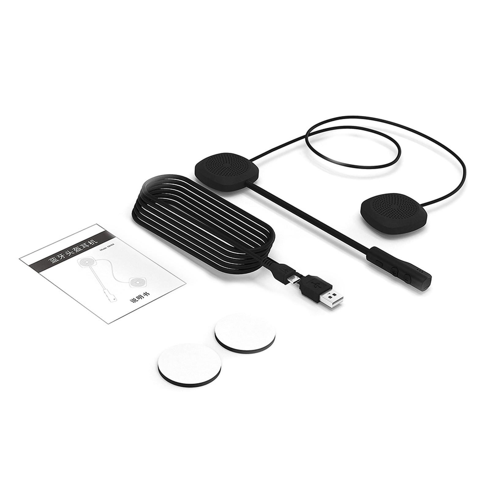 Motorradhelm-Headset, Bluetooth 5.0 + EDR, kabelloser Freisprech-Stereo-Kopfhörer mit Mikrofon, Musik-Anrufsteuerung