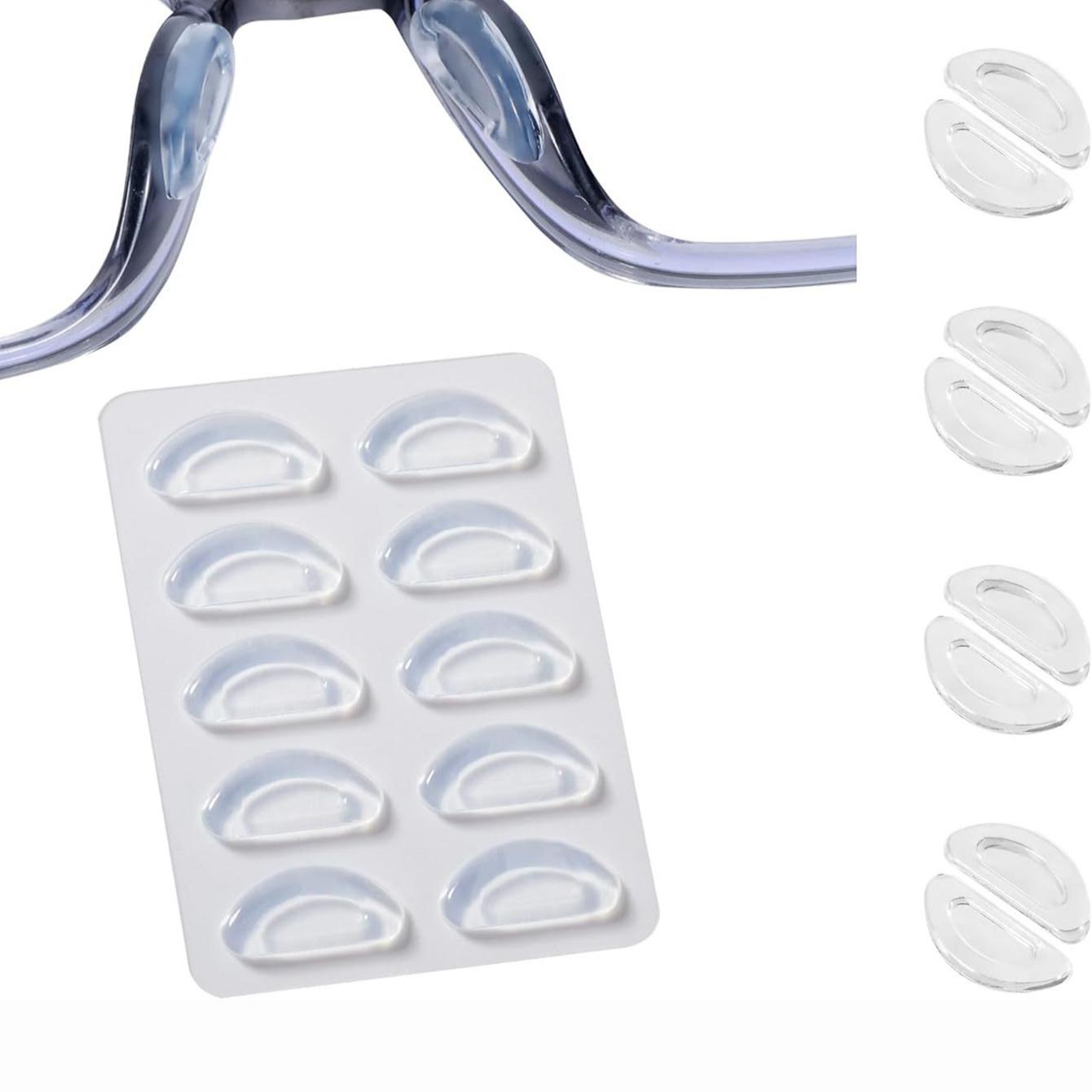 5 Paare/Set Anti-Rutsch-Nasenpads für Brillen, weiche, selbstklebende Nasenpads aus Silikon für Brillen mit Kunststoffrahmen, Sonnenbrillen weiß