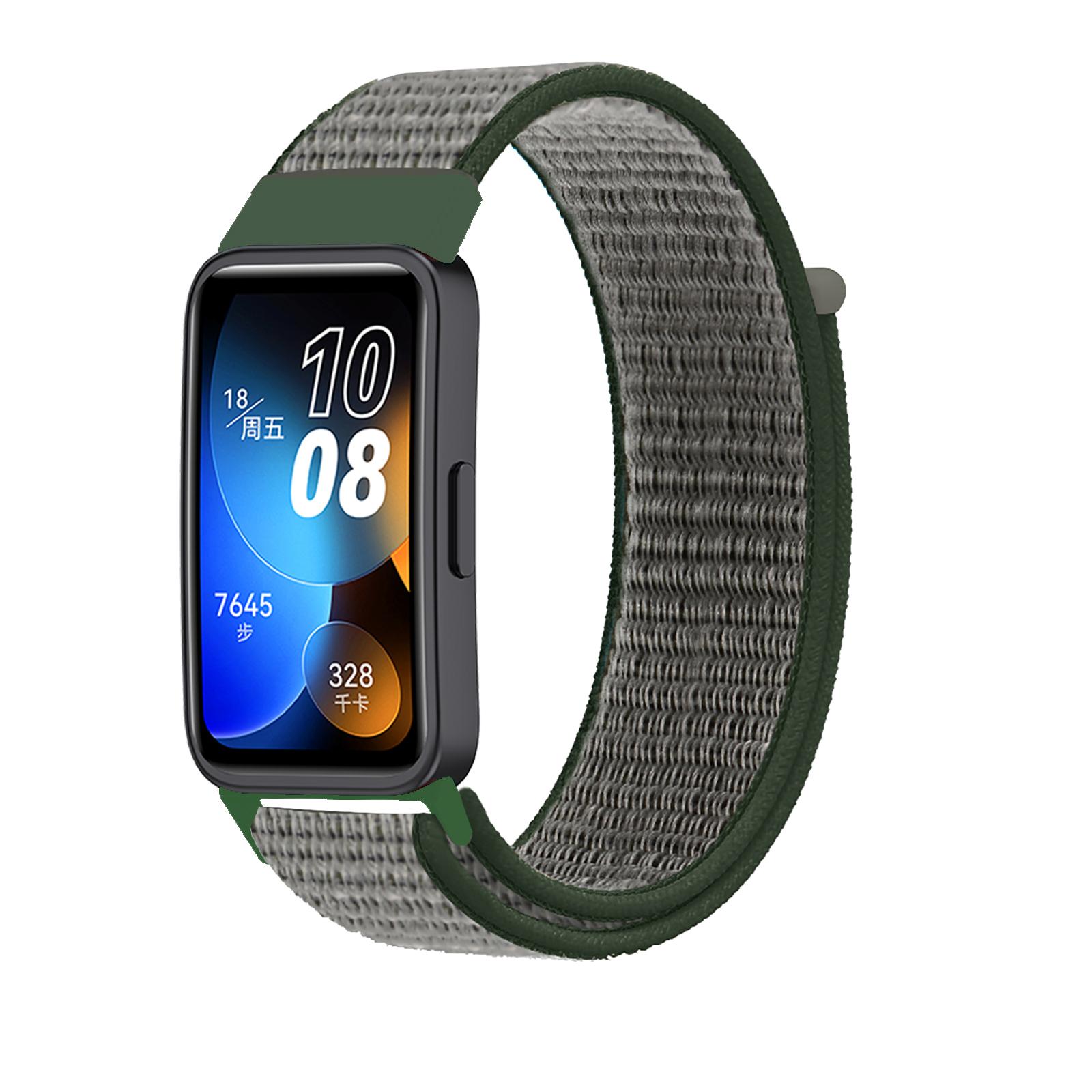 Armband für Huawei Band 8 9 7 Band Zubehör Nylon Loop Smart Watch Ersatz Gürtel Armband Sportarmband Band 7 Armband Huawei Band 9 olivgrün