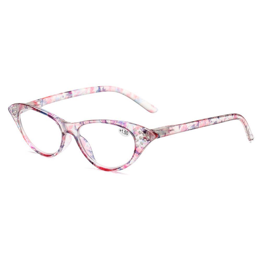 Florale Strasssteine ​​Damen Lesebrille Computerbrille Presbyopiebrille Hyperopiebrille 150 rosa