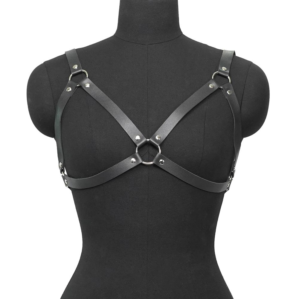 Damen Mode Leder Taillengürtel Verstellbares Brustgeschirr Dekorative Geschirrriemen Korsett Taillenband Gothic Bekleidung Accessoire gray