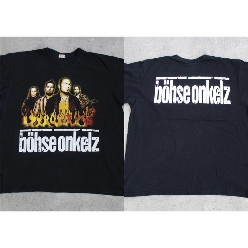 Vintage 90er Bohse Onkelz Rock Metal Band T-Shirt Herren Damen Oversized Hip Hop Y2k Unisex Baumwolle High Street Harajuku Weiblich Männlich Bequeme Kleidung XXXL orange