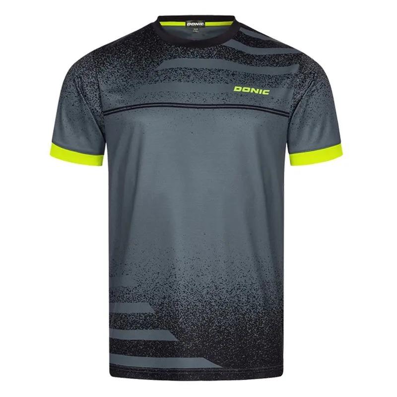 Herren Tischtennis T-Shirt Unterströmungsmuster Herren Sommer belüftet Badminton T-Shirt Tischtennis Kurzarm Schnelltrocknende Oberteile 5XL gray