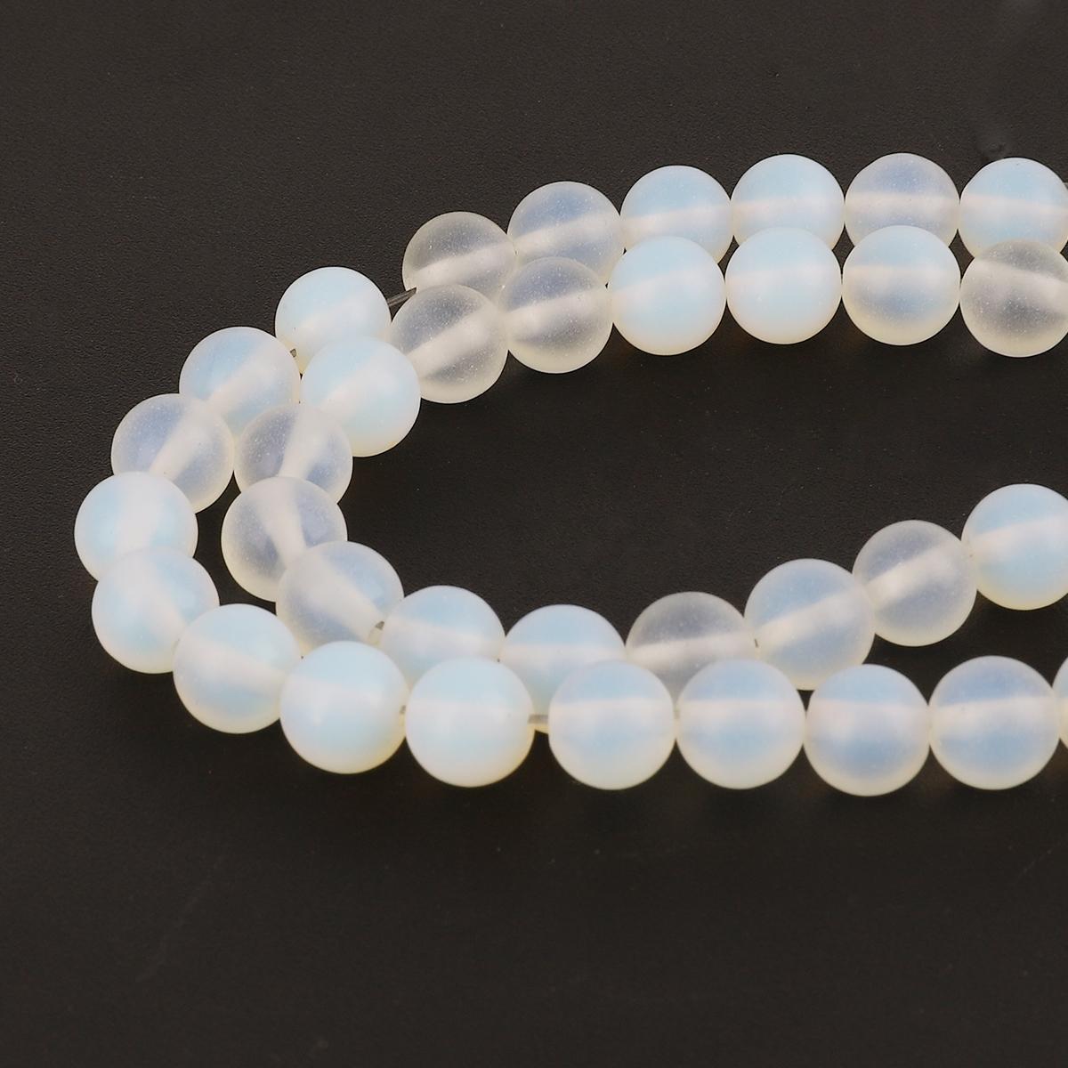 Natursteinperlen Runde Perlen für DIY Schmuckherstellung Armband Halskette Fußkettchen 8mm 48pcs rosa/weiß