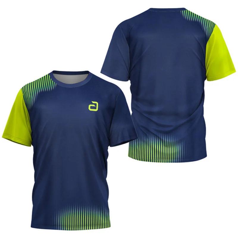 Herren Tischtennis T-Shirt, Sommer Tennis und Badminton Training Outdoor Sport Schnelltrocknend Rundhals Oberteil S armee grüne