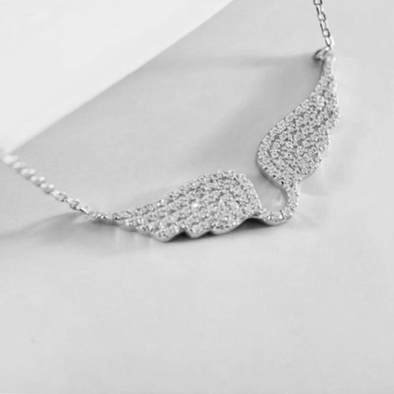 Jewelr Engelsflügel Halskette Kette Frauen Schmuck Mode Geschenk Zirocns Engel mit Flügeln Halskette