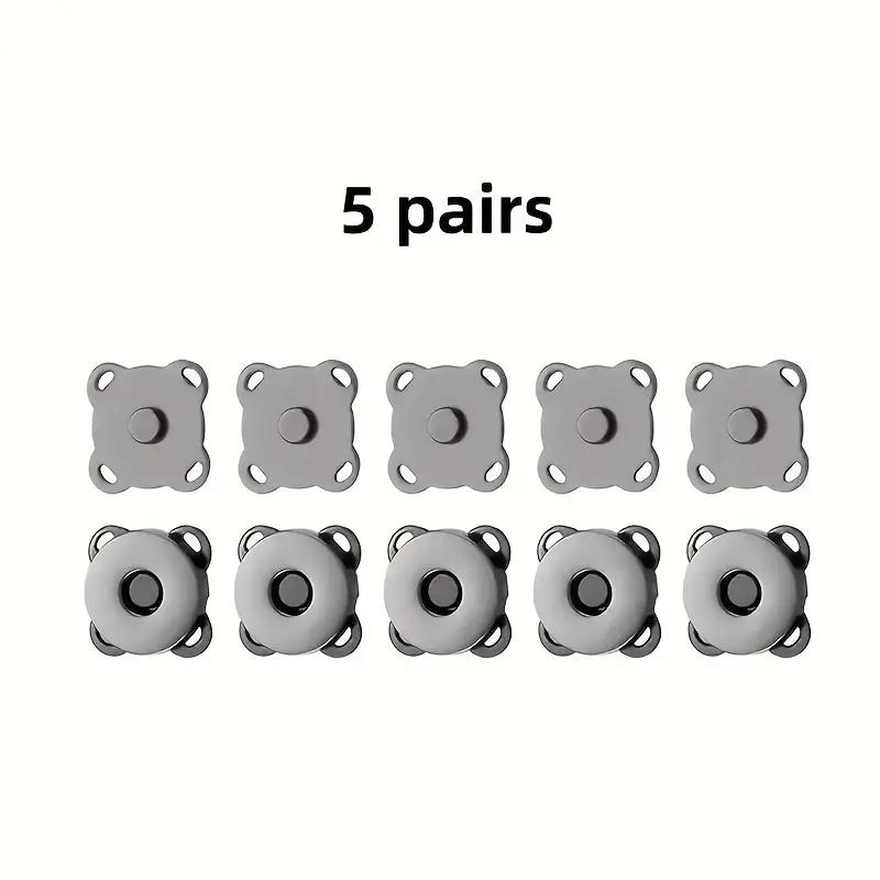 5 Sets quadratische magnetische Druckknöpfe Verschlüsse Knopf Handtasche Geldbörse Geldbörse Basteltaschen Teile Zubehör 18mm Farbauswahl grau
