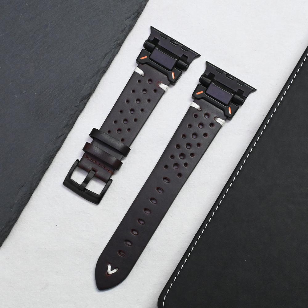 Lederarmband für Apple Watch Ultra 49mm 45mm 44mm 46mm Riemen für IWatch Series 10 9 8 7 6 5 4 Se Herren Luxus Armband For Apple Watch 44mm