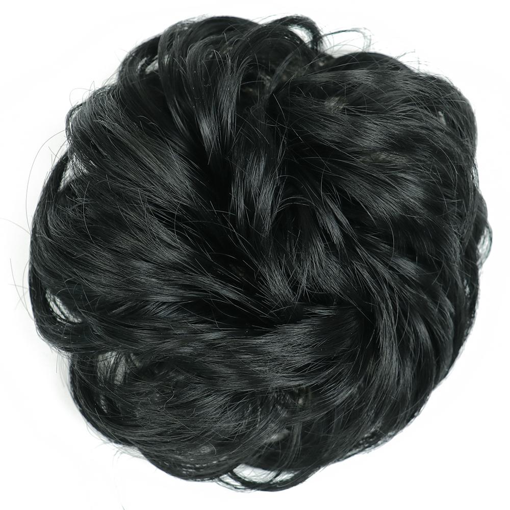 Synthetische Haarknoten-Extensions, unordentliches, lockiges, elastisches Haargummis, Haarteil, synthetisches, elegantes, lockiges Chignon-Haar für Frauen