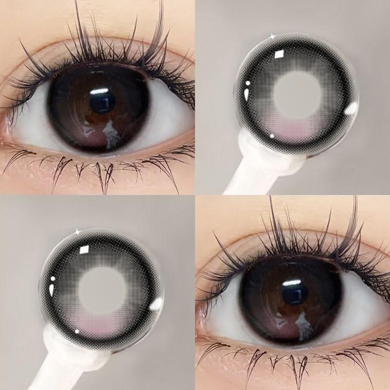 MillCreek 2 Stück farbige Kontaktlinsen für die Augen Braun natürlicher Komfort jährliche Augen-Make-up-Kontaktlinsen Cosplay Kontaktlinsen Jahresservice -4.50 rosa