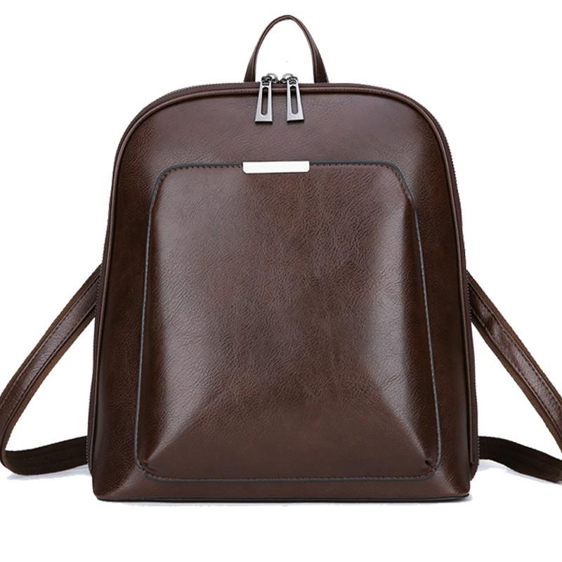 Vintage Rucksack Leder Damen Rucksack Große Kapazität Schultasche Für Mädchen Freizeit Umhängetaschen braun