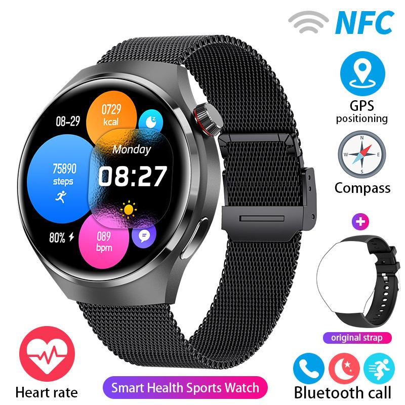 2026 Neue GT4 Pro Smartwatch Herren Trajektorie NFC AMOLED 360*360 HD-Bildschirm Drahtloses Anrufen IP67 Wasserdicht SmartWatch