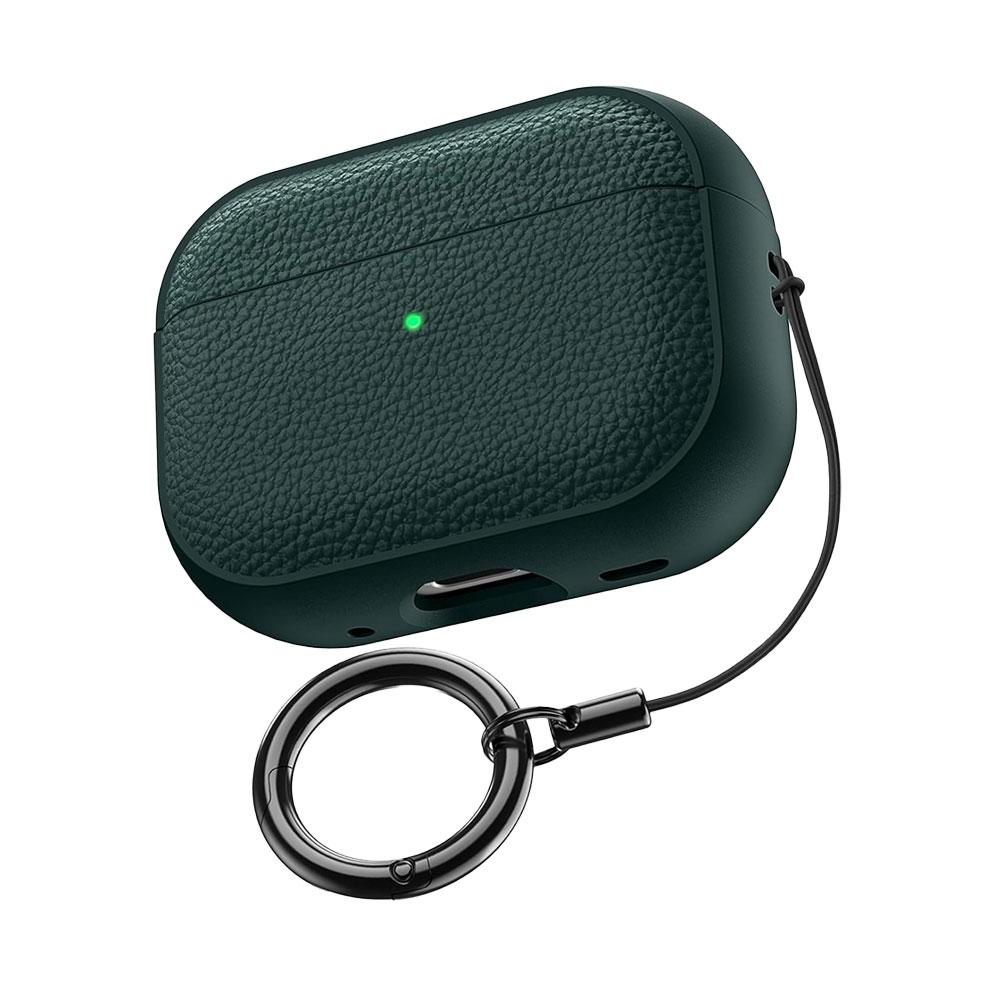 Für AirPods Pro 3 Hülle Lederstruktur TPU Abdeckung Kopfhörer Zubehör Box Mit Schlüsselanhänger Hülle Für AirPods Pro 3 2025 Hüllen armee grüne