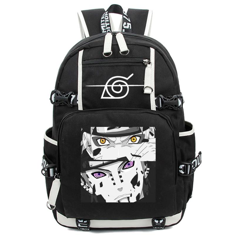 Anime Naruto Rucksack für Teenager, Jungen, Mädchen, Schulrucksack, Schüler, Schultasche, Männer und Frauen, Freizeit, USB-Reisetaschen, Rucksack
