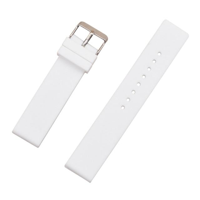 12mm 14mm 16mm 18mm 20mm 22mm 24mm Sport Silikon Uhr Band Männer Frauen universal Gummi Armband Armband Armband Zubehör 18mm weiß