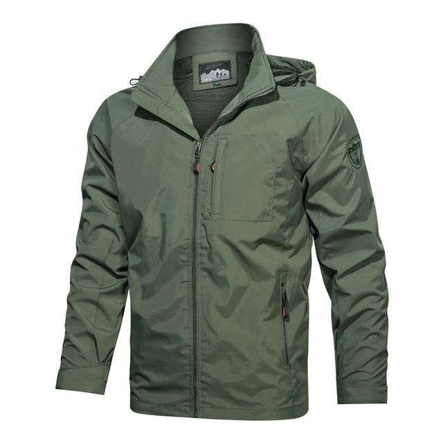 Bergsteigen Herren Kapuzenjacke Winddichte wasserdichte Jacke Lässige lose Jacke Outdoor Große Jacke Herren XXL