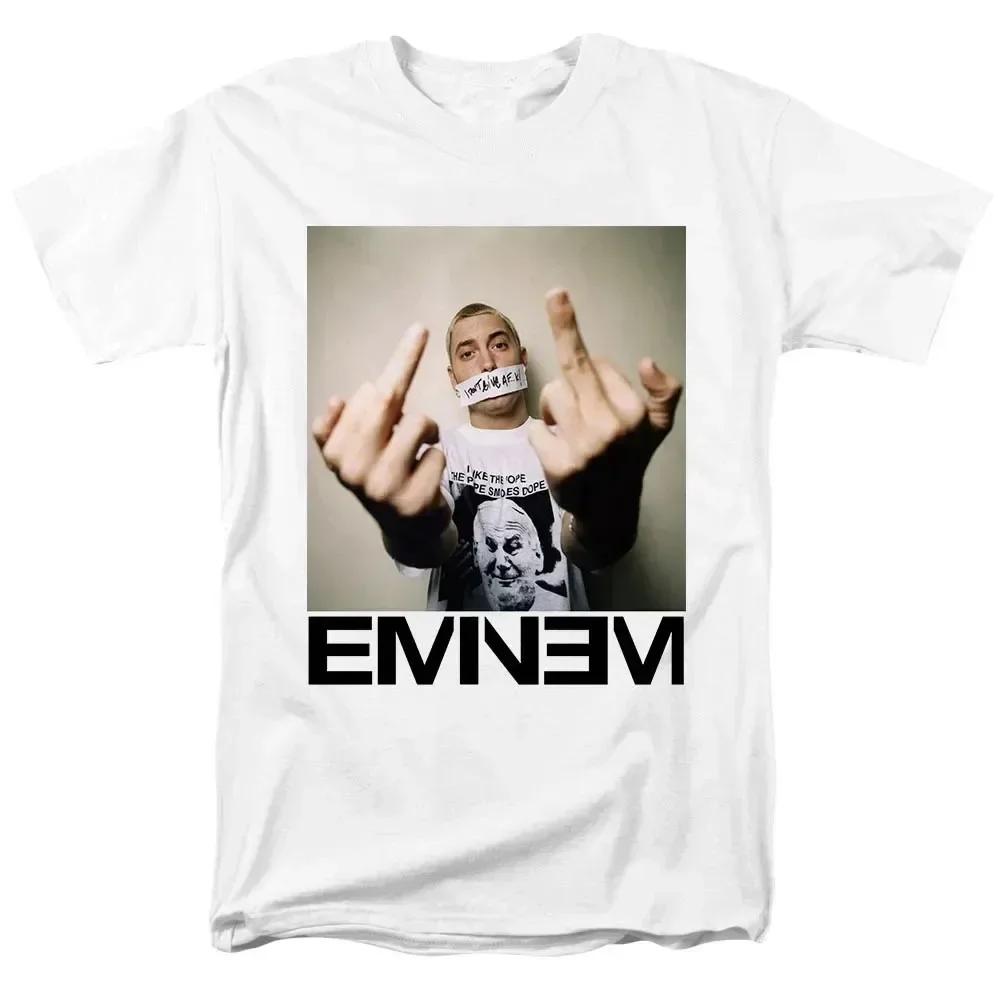 2024 Rapper Eminem T-Shirt Herren Mode T-Shirts Kinder Hip Hop Oberteile T-Shirts Damen T-Shirt Rock Camisetas Jungen T-Shirts Sommer Neu#Farbe(4) XXXXXL schwarz
