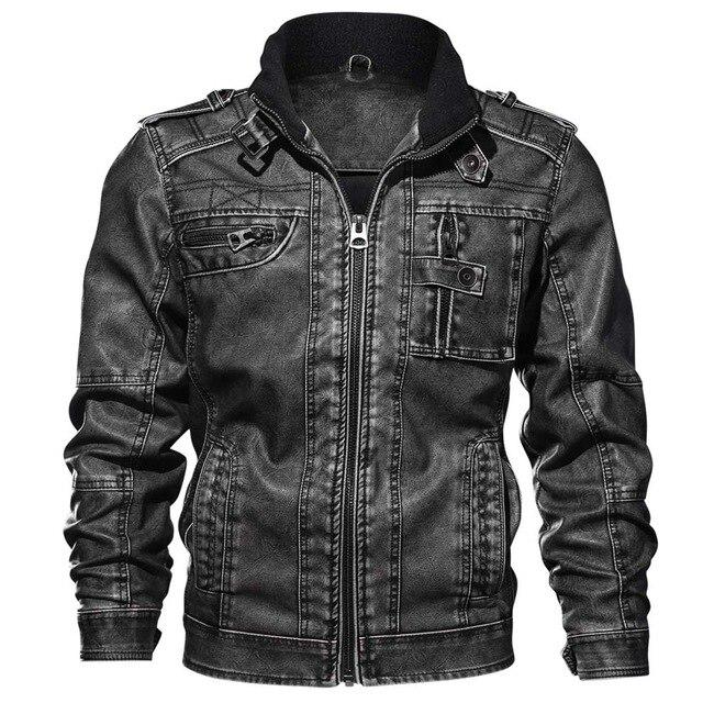 Freizeitjacke Herren Windbreaker Motorrad Lederjacke XXL grau