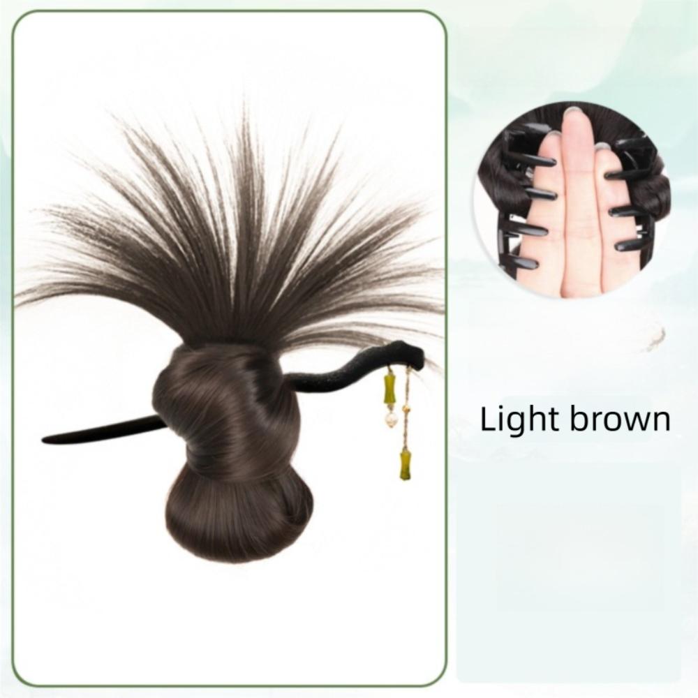 Chinesische Haar-Dutt-Klammer Synthetische Perücken-Haarklammer Neue Dutt-Kopfperücke Haarschmuck hellbraune