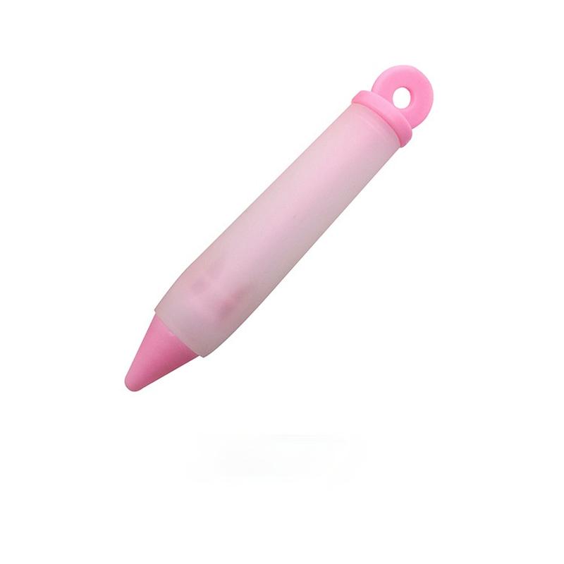 Silikon-Lebensmittel-Schreibstift, Schokoladen-Dekorationswerkzeuge, Kuchenform, Creme, Tasse, Plätzchen, Gebäckdüsen rosa