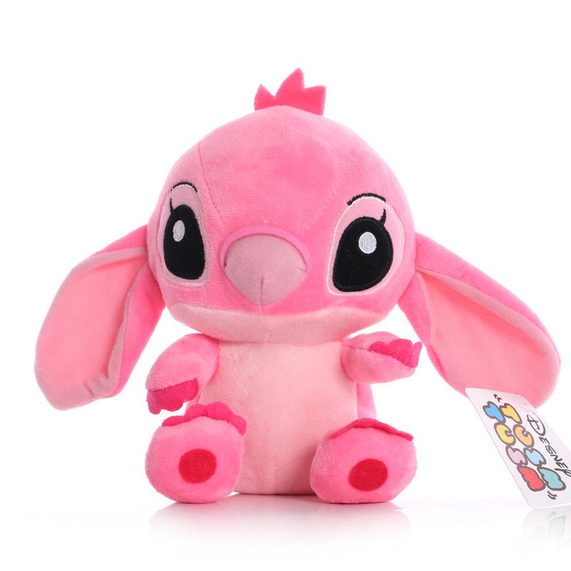 Original Stitch 25CM Plüschtier Kawaii Cartoon Niedliche Kissenpuppe Anime Lilo Stitch Kuscheltiere Kinder Geburtstagsgeschenk pink