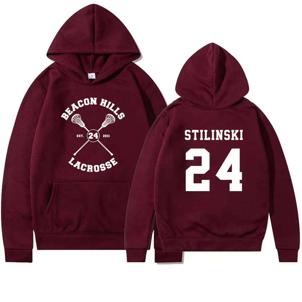 Teen Wolf Hoodie Beacon Hills Stilinski 24 Lahey McCall Pullover TV-Show Kapuzensweatshirt 14 Kapuzen-Hip-Hop-Hoodies Streetwear-Top XXXL black