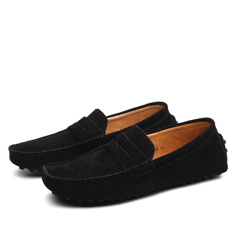 Herren Loafer aus hochwertigem Leder, Freizeitschuhe, Mokassins, Slipper, Herrenschuhe, modische Herrenschuhe, Herrenschuhe, Autofahrerschuhe, Größe 38–49 49 schwarz