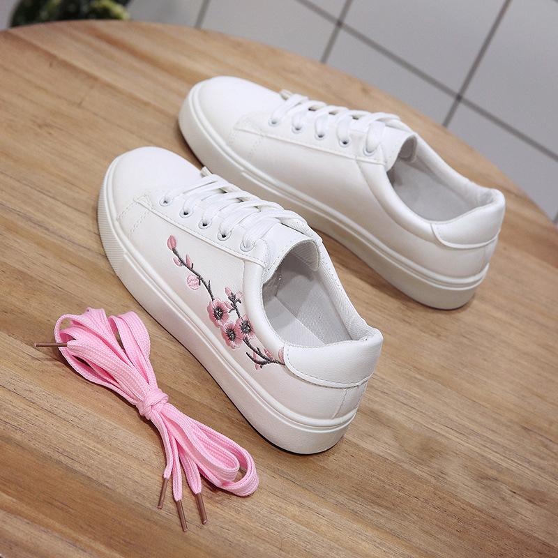 Mode Schuhe frauen Vulkanisieren Schuhe Frühjahr Neue Casual Klassische Feste Farbe PU Leder Schuhe Frauen Casual Weiße Schuhe Sneakers20 35 rosa