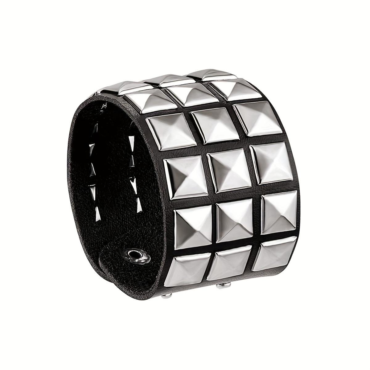 Punk Hip-Hop Gothic Nagelarmband Nieten Lässiges Partnerarmband Party Neujahr Weihnachten Valentinstag Geburtstagsgeschenk black