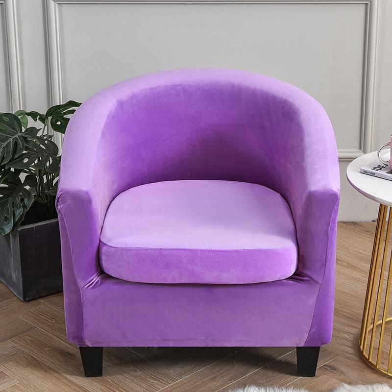 Samt-Stuhlhussen für Club-Sessel, Stretch-Sofa-Schonbezug, abnehmbarer Couchbezug für Wanne, Bartheke, Wohnzimmer, 2 Stück/Set cyanblau
