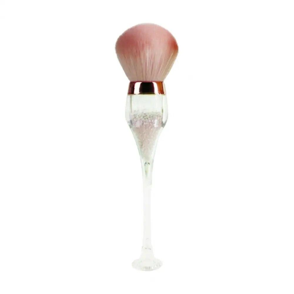Nagelstaubpinsel, Weinflasche, weicher Formpinsel, Acryl-Nagelpuder, Rouge, Make-up-Pinsel für Nagelstudio rosa