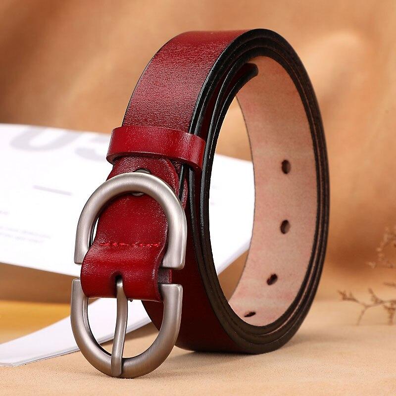 Gürtel für Frauen Echtes Leder Rindsleder Hohe Qualität Mode Gürtel Jeans Frau Gürtel für Kleid Luxus Marke frauen Gürtel LB032-1 China&105CM rot