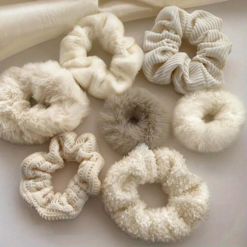 7 Teile/satz Frauen Haar Scrunchies Samt Einfarbig Haar Band für Pferdeschwanz Halter Gummi Bänder Haar Krawatten Haar Zubehör